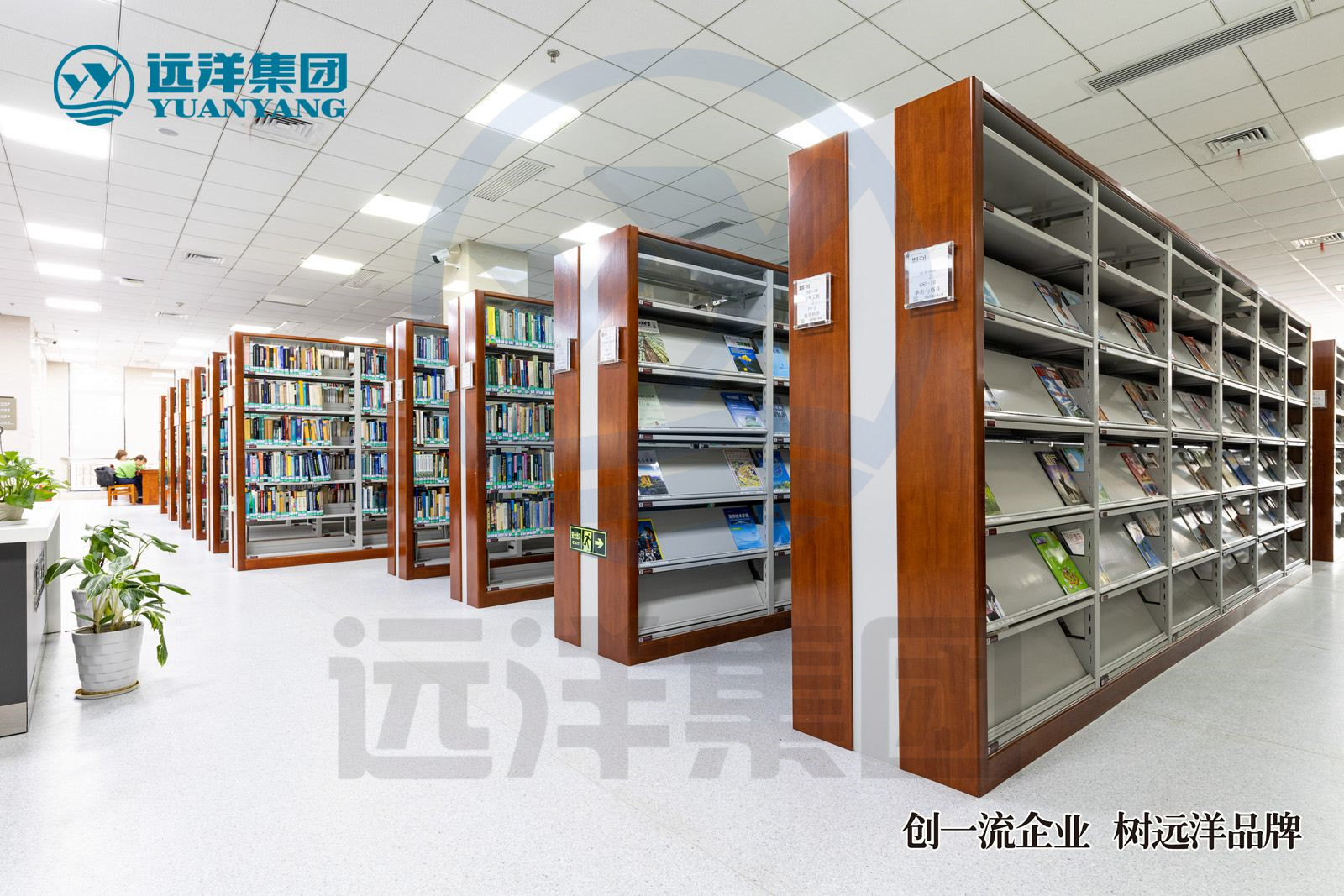 YY-Q-01 Double-column double-sided steel-wood periodical rack